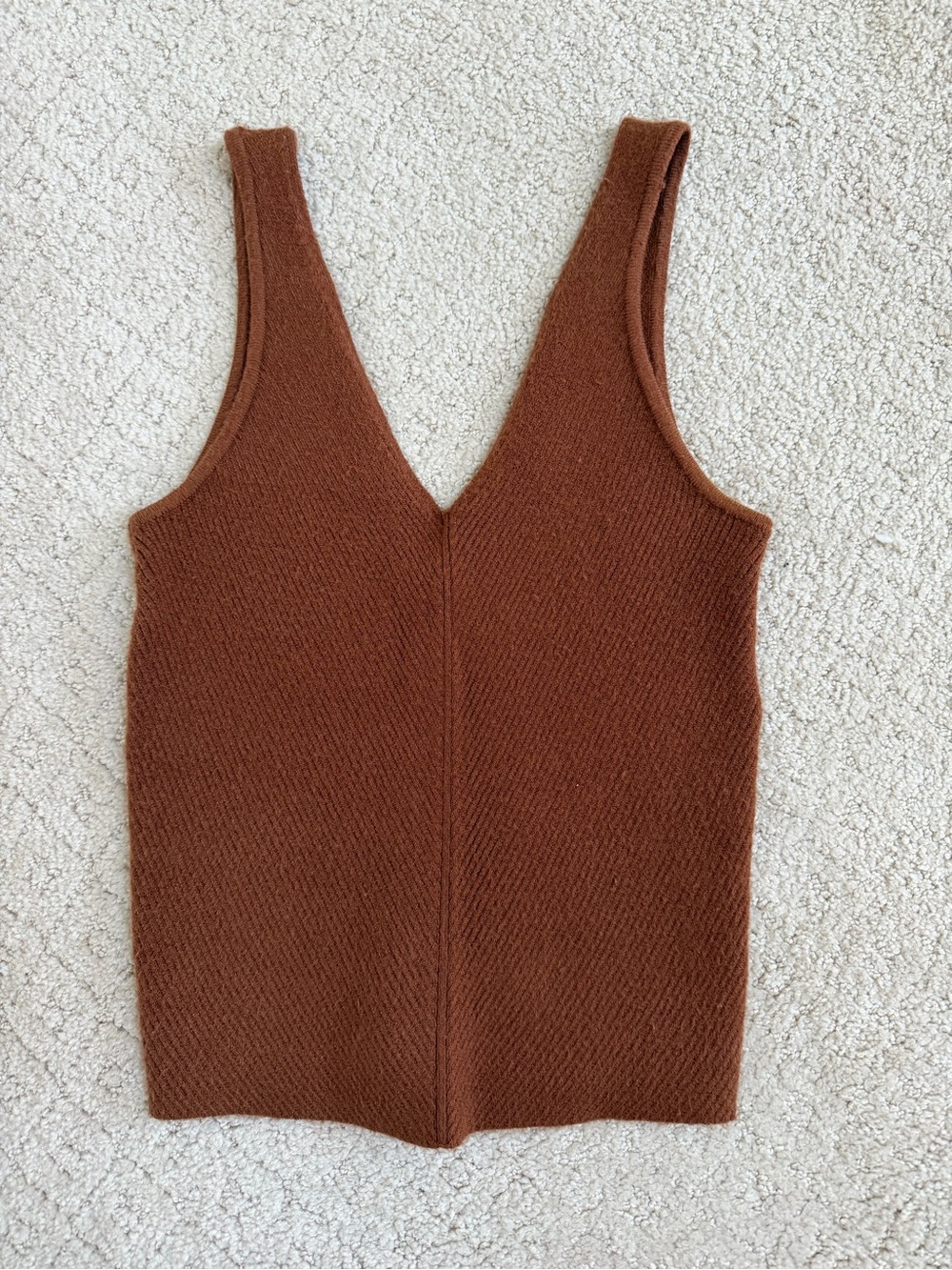 Abercrombie and Fitch Brown Knit V‑Neck Tank Top